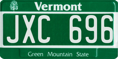 VT license plate JXC696