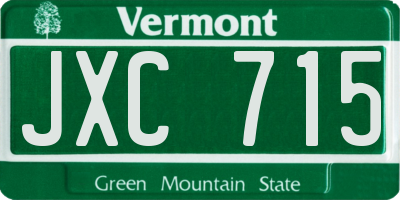 VT license plate JXC715