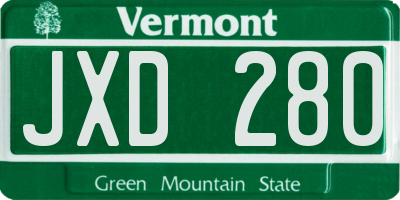 VT license plate JXD280