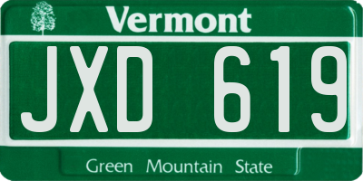 VT license plate JXD619