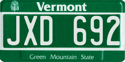 VT license plate JXD692