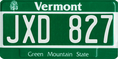 VT license plate JXD827