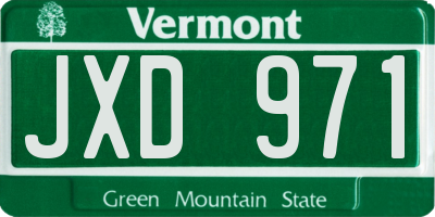 VT license plate JXD971