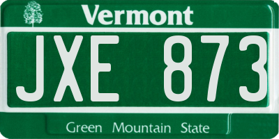 VT license plate JXE873