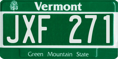 VT license plate JXF271