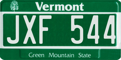VT license plate JXF544