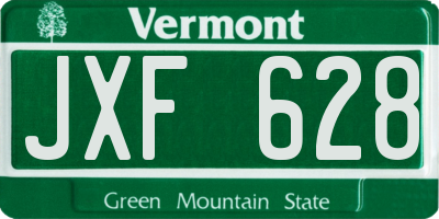 VT license plate JXF628