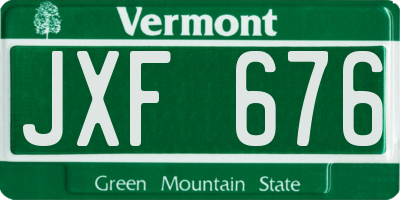 VT license plate JXF676