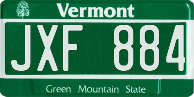 VT license plate JXF884
