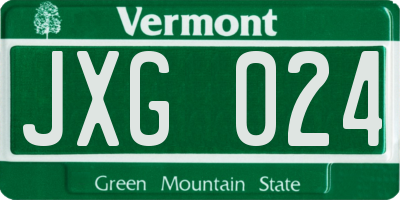 VT license plate JXG024