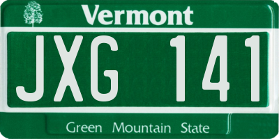 VT license plate JXG141