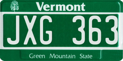 VT license plate JXG363