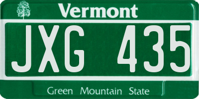 VT license plate JXG435
