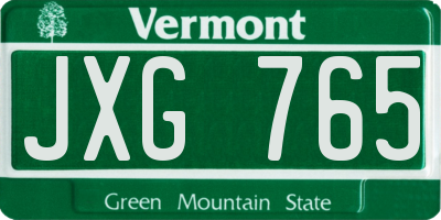 VT license plate JXG765