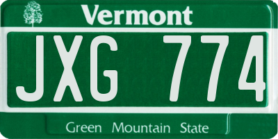 VT license plate JXG774