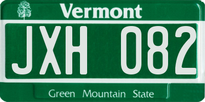 VT license plate JXH082