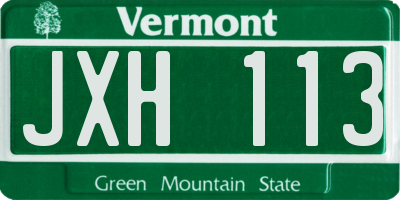 VT license plate JXH113