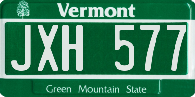 VT license plate JXH577