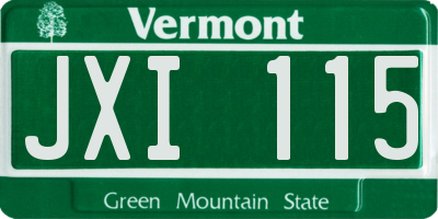 VT license plate JXI115