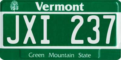VT license plate JXI237