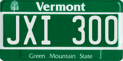 VT license plate JXI300