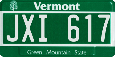 VT license plate JXI617