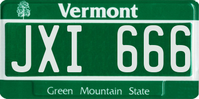VT license plate JXI666