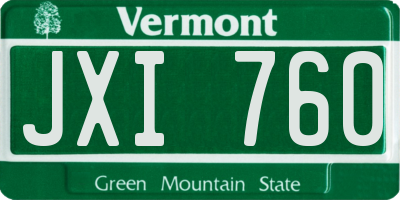 VT license plate JXI760