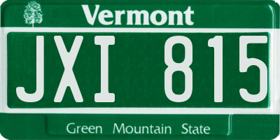 VT license plate JXI815