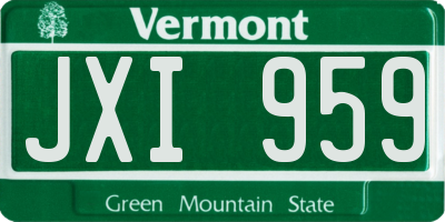 VT license plate JXI959