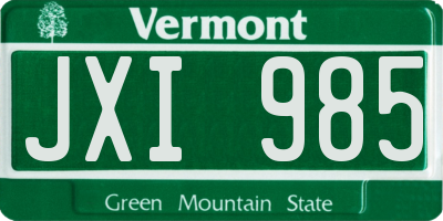 VT license plate JXI985