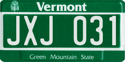 VT license plate JXJ031