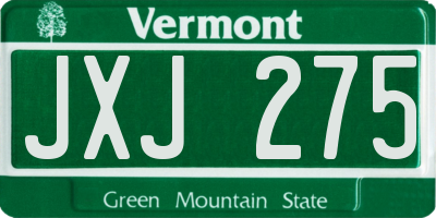 VT license plate JXJ275