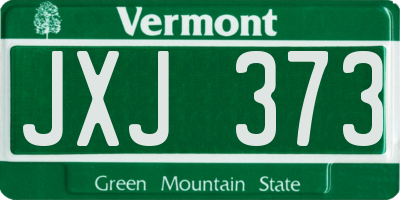 VT license plate JXJ373