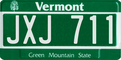 VT license plate JXJ711