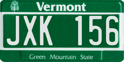 VT license plate JXK156