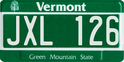 VT license plate JXL126