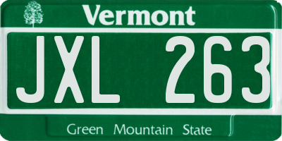 VT license plate JXL263