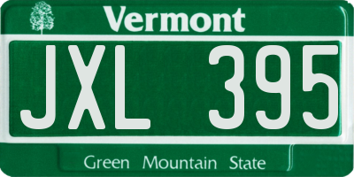 VT license plate JXL395