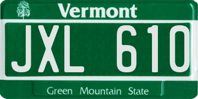 VT license plate JXL610
