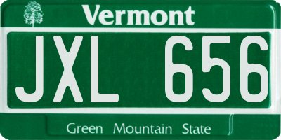 VT license plate JXL656