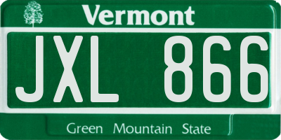 VT license plate JXL866