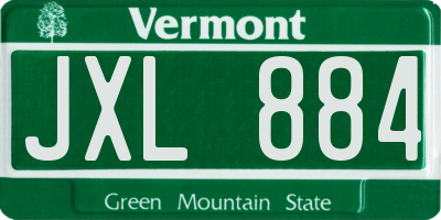 VT license plate JXL884