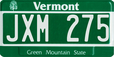 VT license plate JXM275