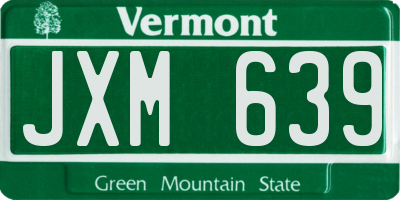 VT license plate JXM639
