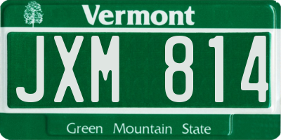 VT license plate JXM814