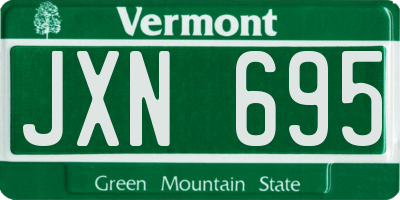 VT license plate JXN695