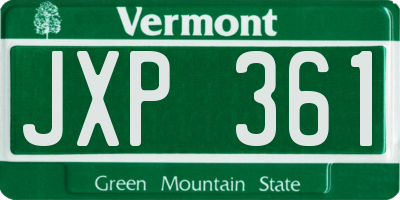 VT license plate JXP361