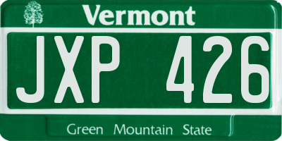 VT license plate JXP426