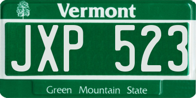 VT license plate JXP523